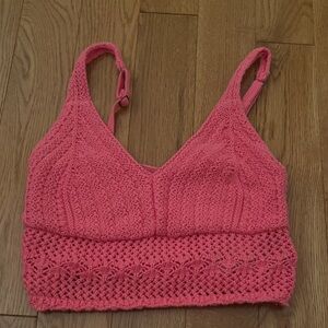 Hollister Pink Crochet Crop Top